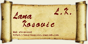Lana Kosović vizit kartica